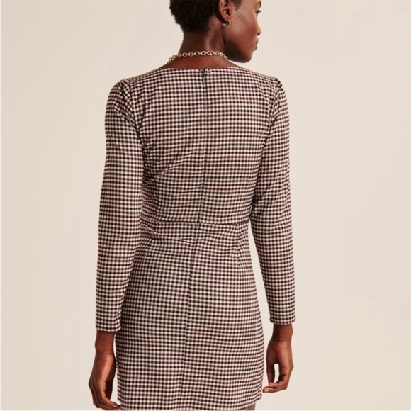 Abercrombie & Fitch NWT Fall Longsleeve Houndstooth Mini Dress Size XS - Picture 7 of 7